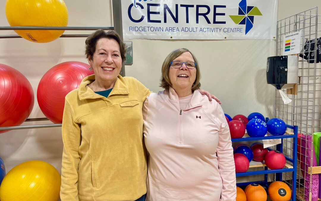 Photo of two of our members, Jill and Sue, in the Ridgetown Adult Activity Centre