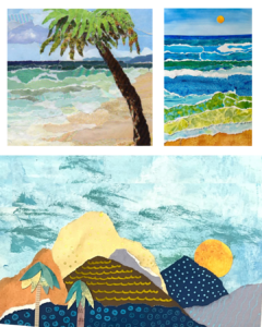 Beach or Lake Summer Landscape Collage