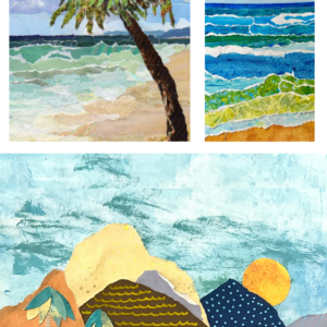 Beach or Lake Summer Landscape Collage