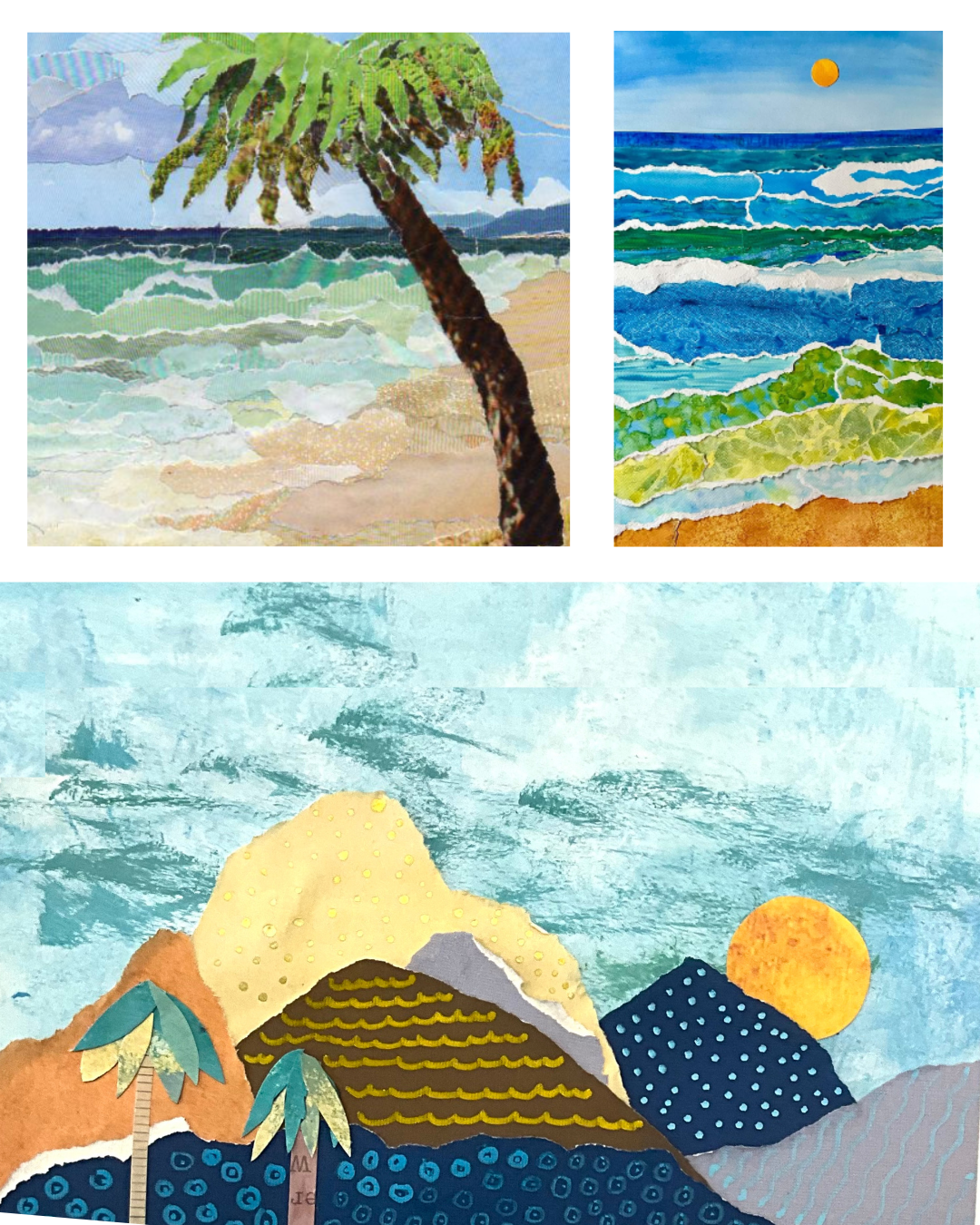 Beach or Lake Summer Landscape Collage